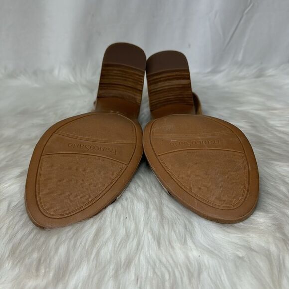 Franco Sarto Helix Slingback Peep Toe Stack Heel Sandals Sz 9.5 - Picture 7 of 7